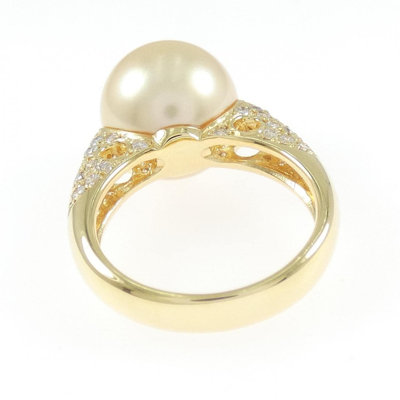 K18YG 白蝶パール リング 12.4mm