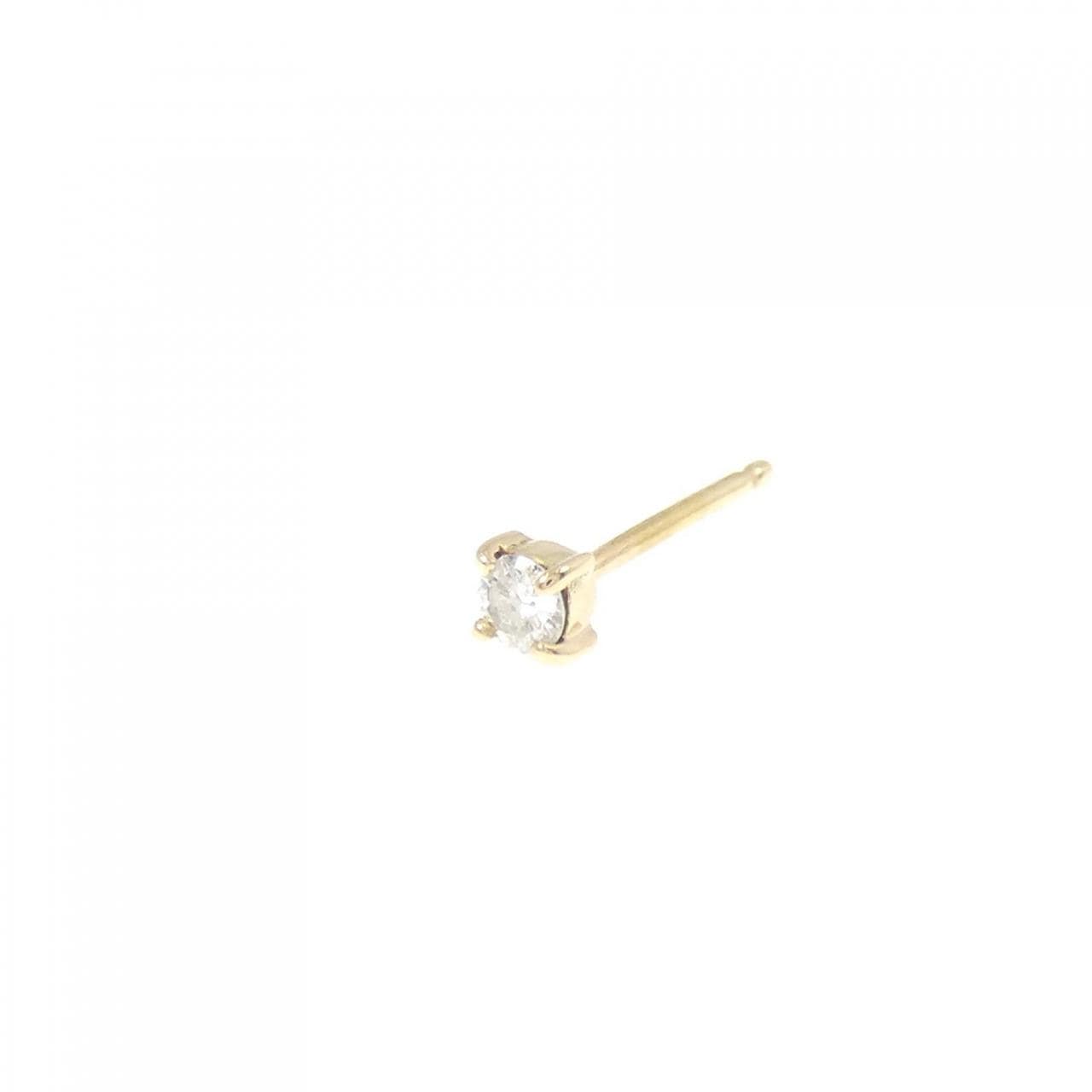 K18YG ソリティア ダイヤモンド ピアス 片耳