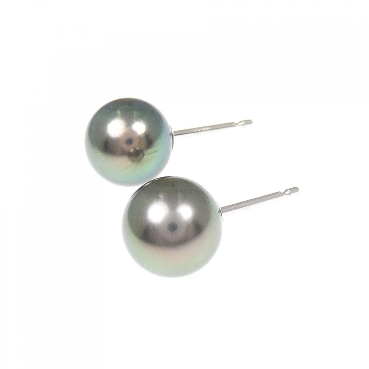 PT900 黒蝶パール ピアス 8.5mm