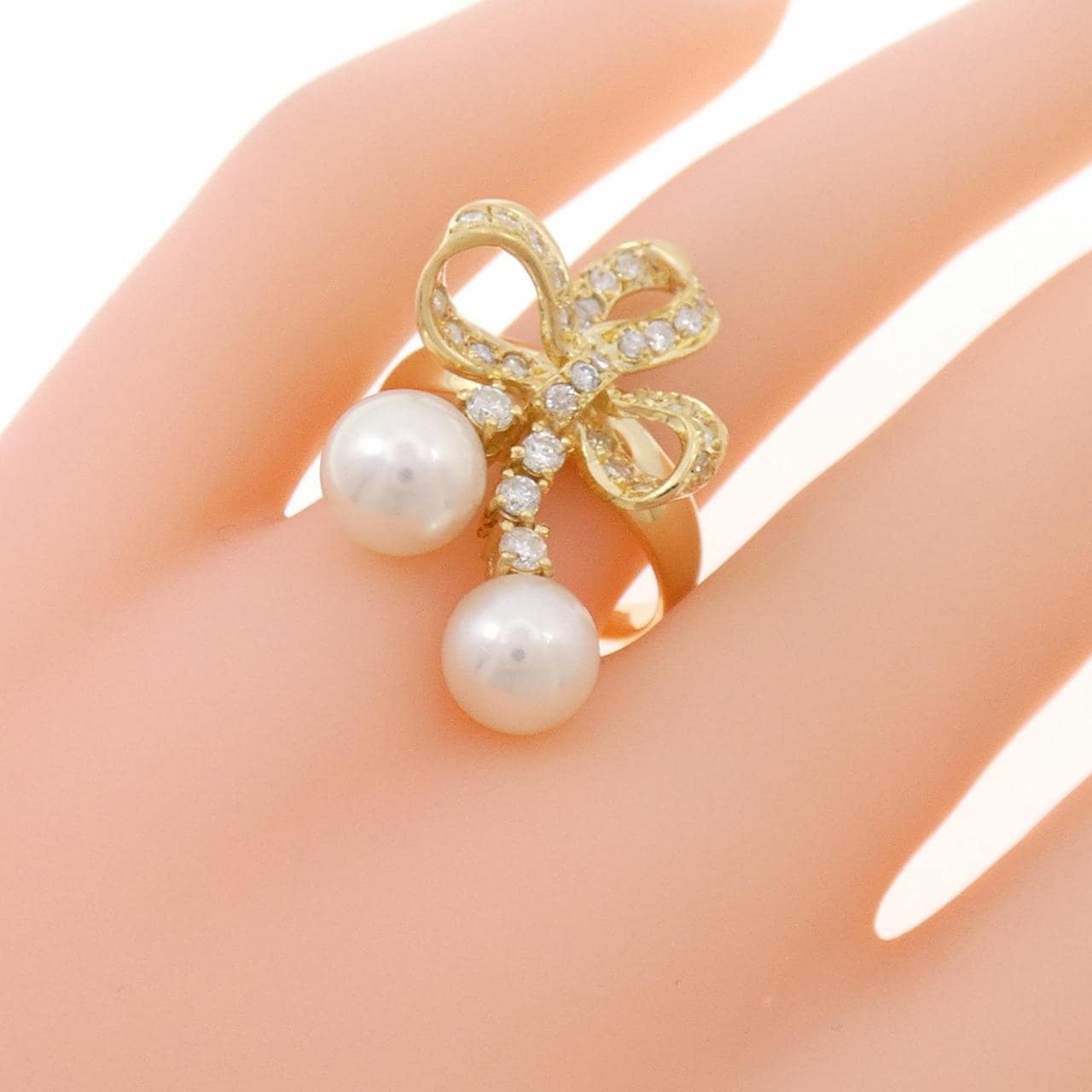 K18YG Akoya珍珠戒指