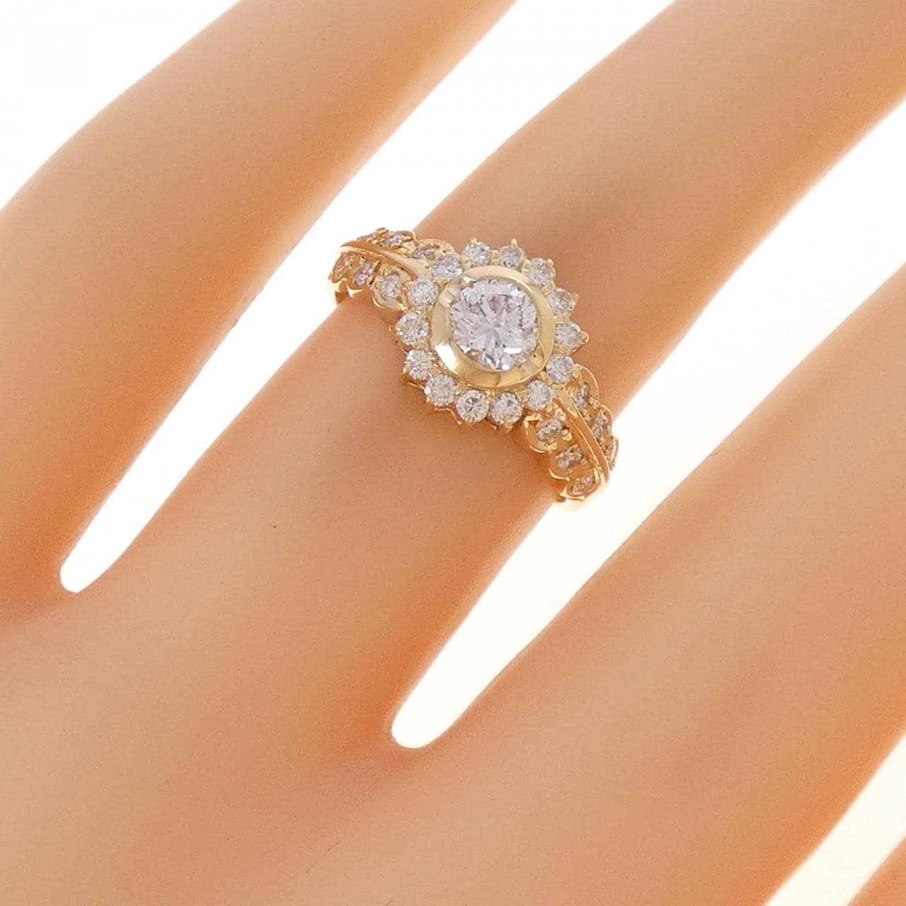 K18YG ダイヤモンド リング 0.340CT