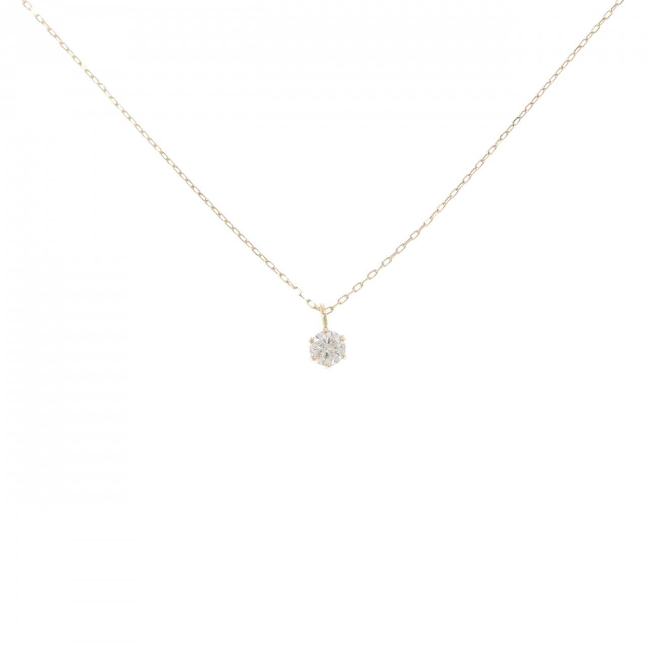 K18YG ソリティア ダイヤモンド ネックレス 0.10CT