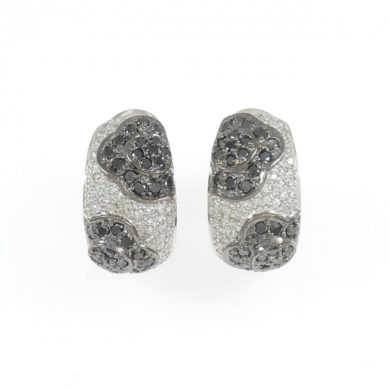 K18WG フラワー ダイヤモンド ピアス/イヤリング 1.28CT