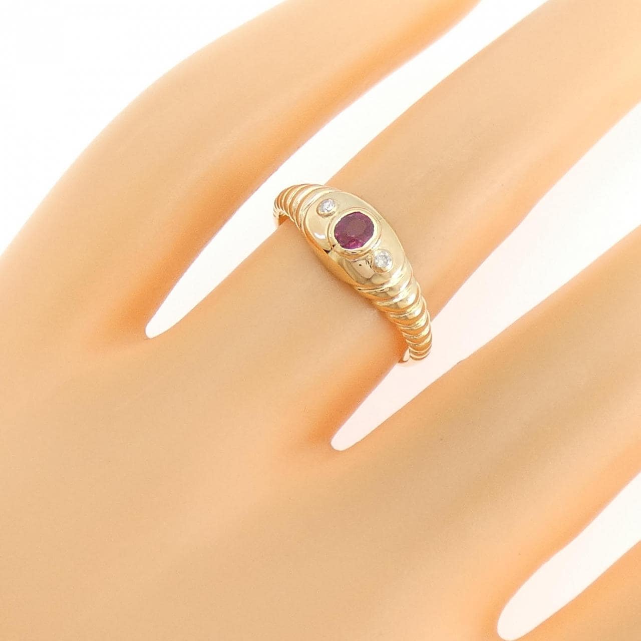 K18YG ルビー リング