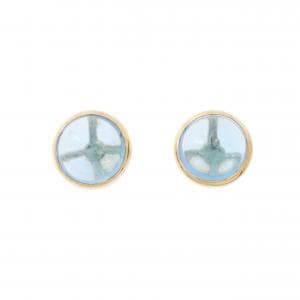 【新品】K18YG ブルートパーズ ピアス 8.0CT