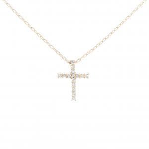 K18YG クロス ダイヤモンド ネックレス 0.15CT