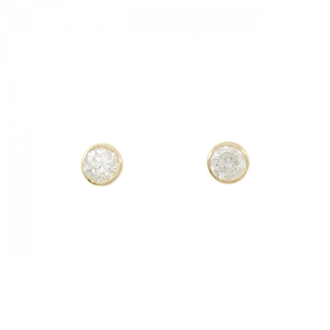 [再加工款] K18YG/ST鑽石耳環 0.349CT 0.378CT H I1 良好-一般