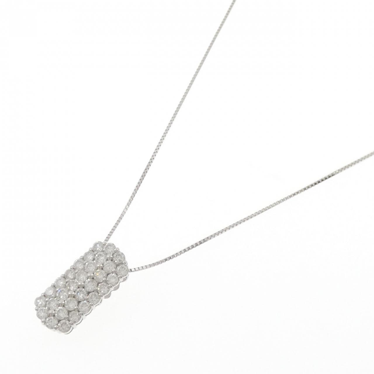K18WG パヴェ ダイヤモンド ネックレス 2.00CT