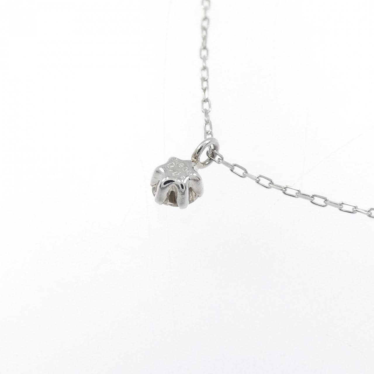 PT900/PT850 ソリティア ダイヤモンド ネックレス 0.07CT