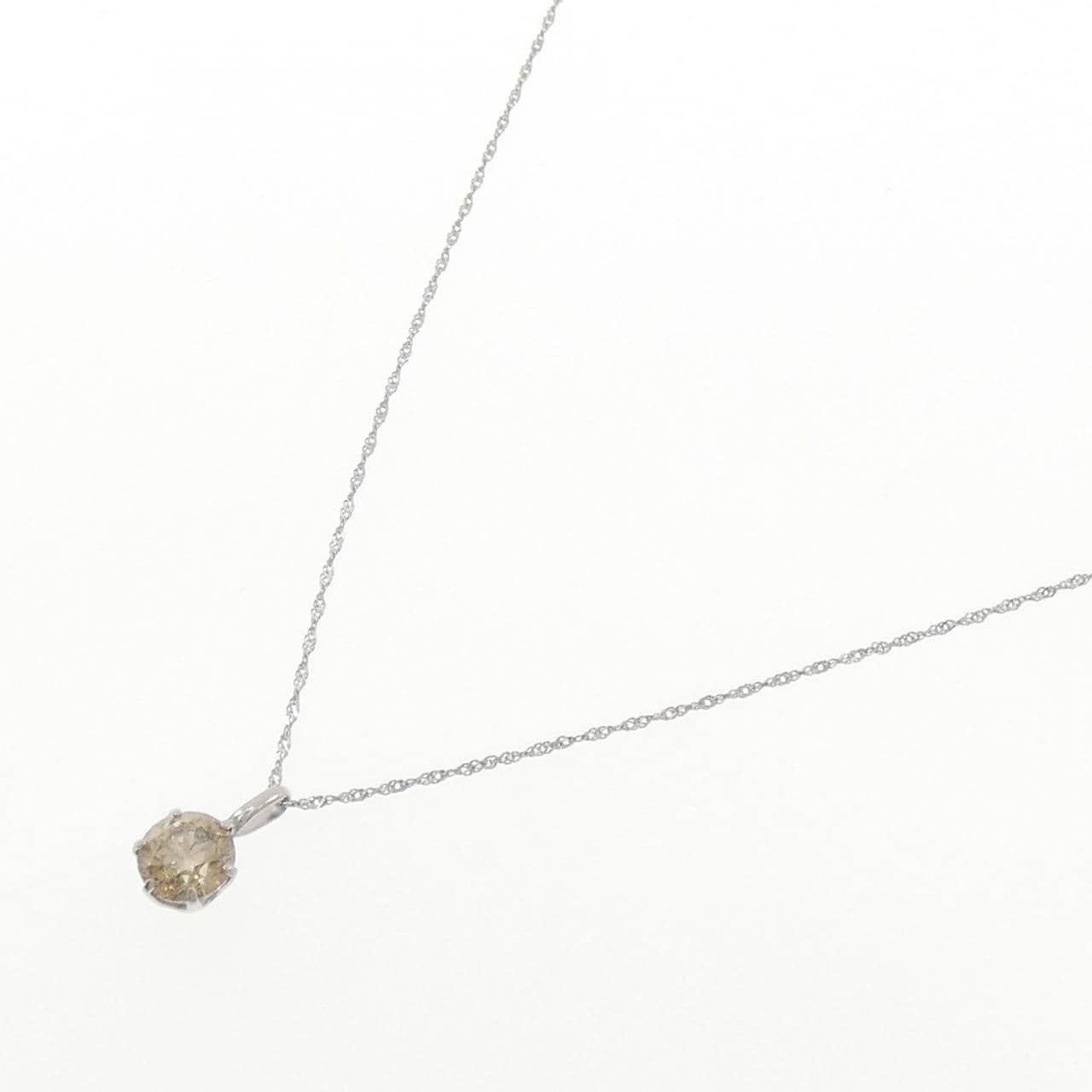 PT900/PT850 ソリティアダイヤモンド ネックレス 0.6CT