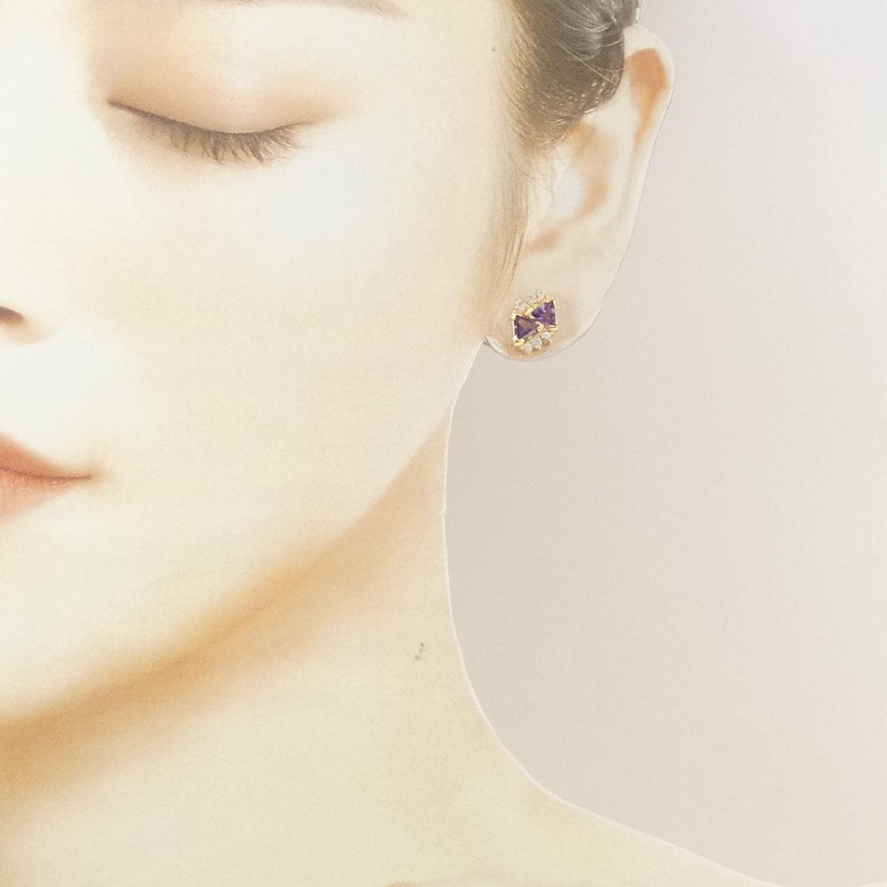 K18YG アメジスト ピアス