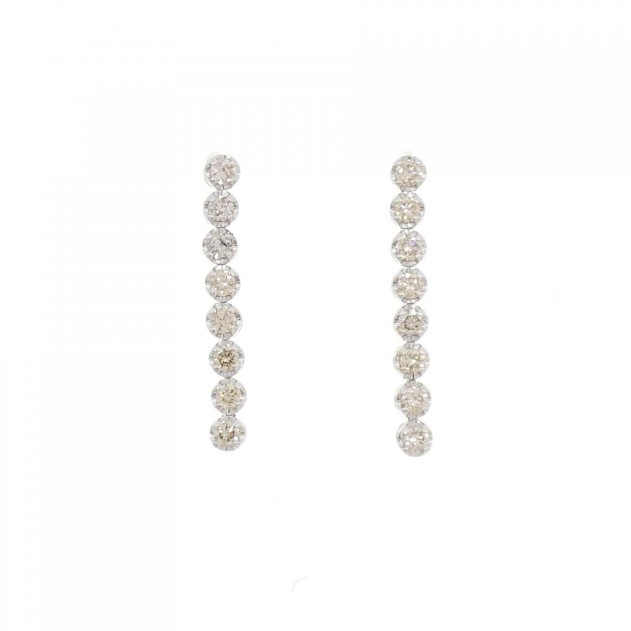 K18WG ダイヤモンド ピアス 0.50CT