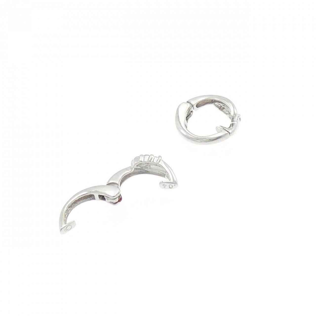 K14WG ダイヤモンド イヤリング 0.08CT