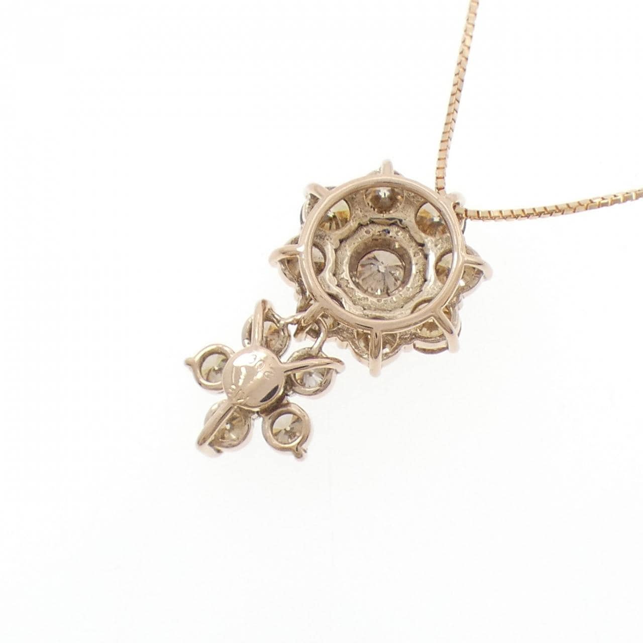 K18PG フラワー ダイヤモンド ネックレス 2.00CT
