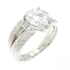 【リメイク】PT900 ダイヤモンド リング 1.348CT D SI2 ペアシェイプ