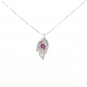 K18WG ルビー ネックレス 0.50CT