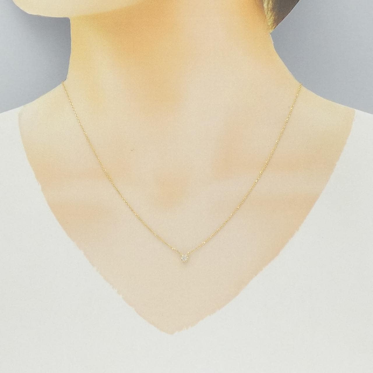 K18YG ダイヤモンド ネックレス 0.10CT