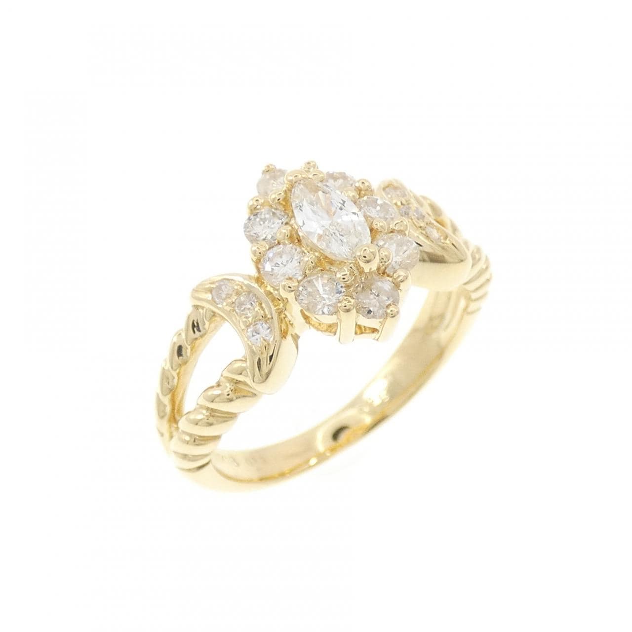 K18YG ダイヤモンド ピンキーリング 0.13CT