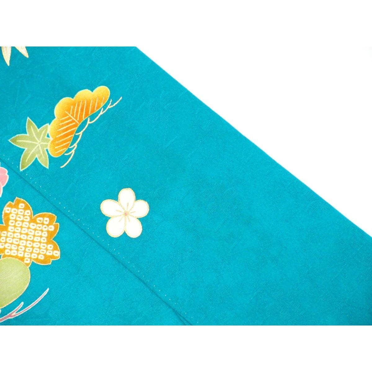 振袖　友禅金彩加工　刺繍入りボカシ染　身幅Ｌ寸