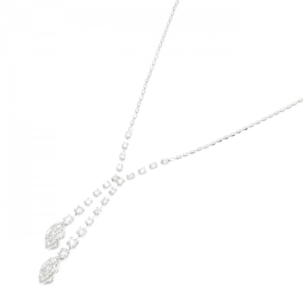 K18WG ダイヤモンド ネックレス 0.75CT