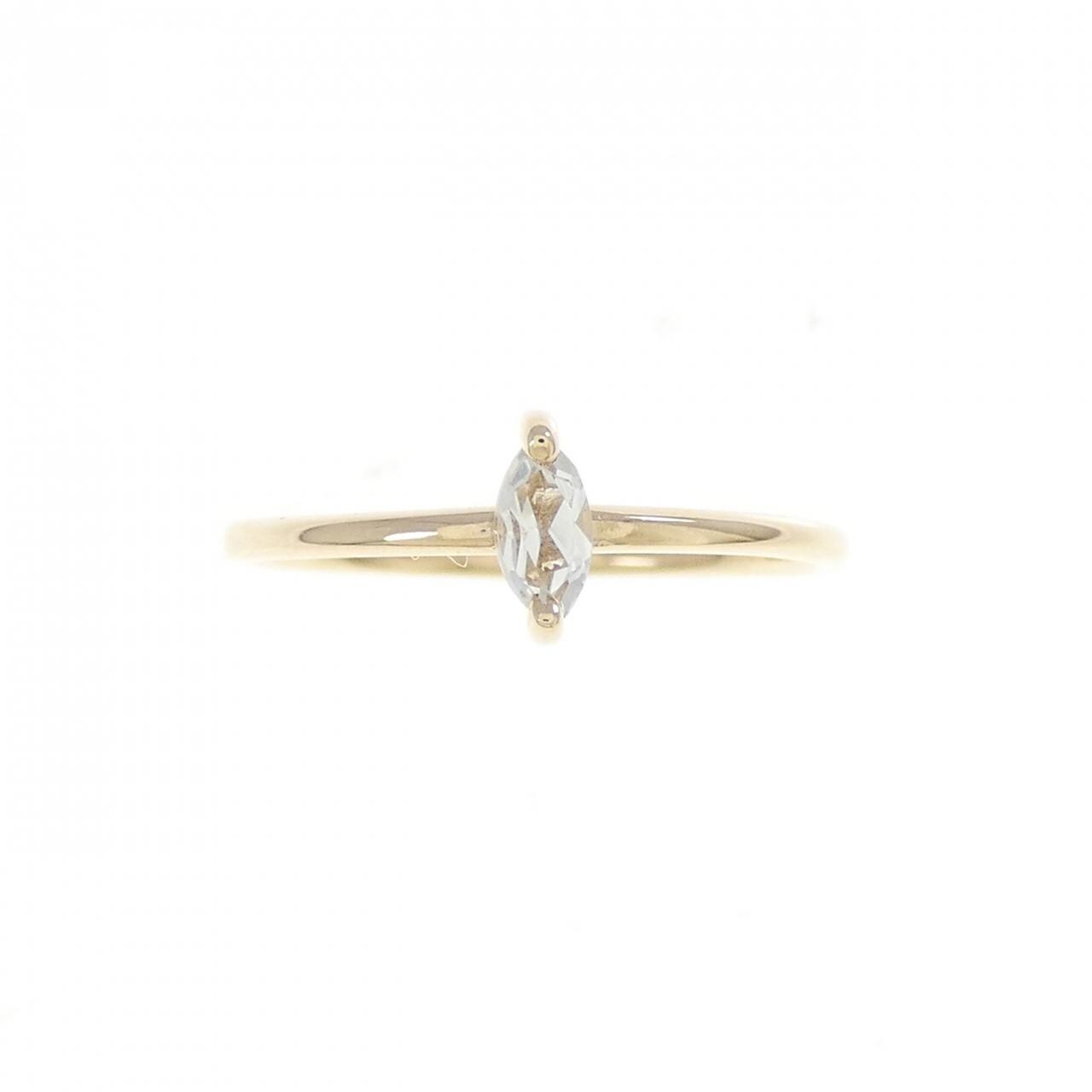 K10YG ホワイトトパーズ ピンキーリング