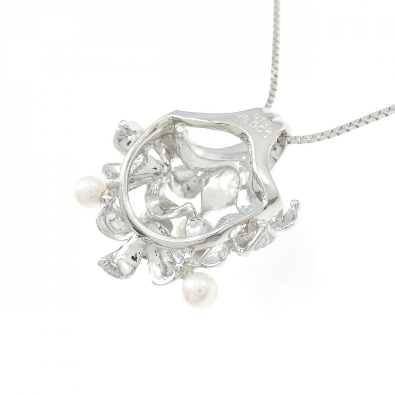 PT900/PT850 フラワー アコヤパール ネックレス