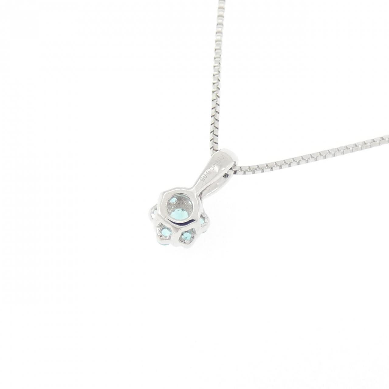 K18WG フラワー トルマリン ネックレス 0.05CT