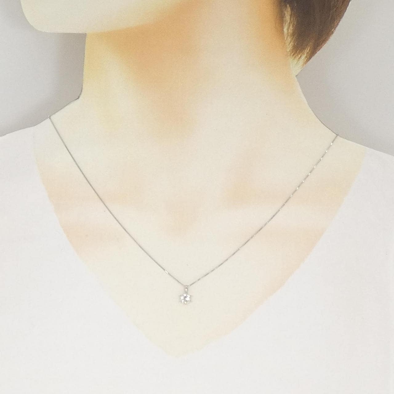 PT850 ソリティア ダイヤモンド ネックレス 0.380CT