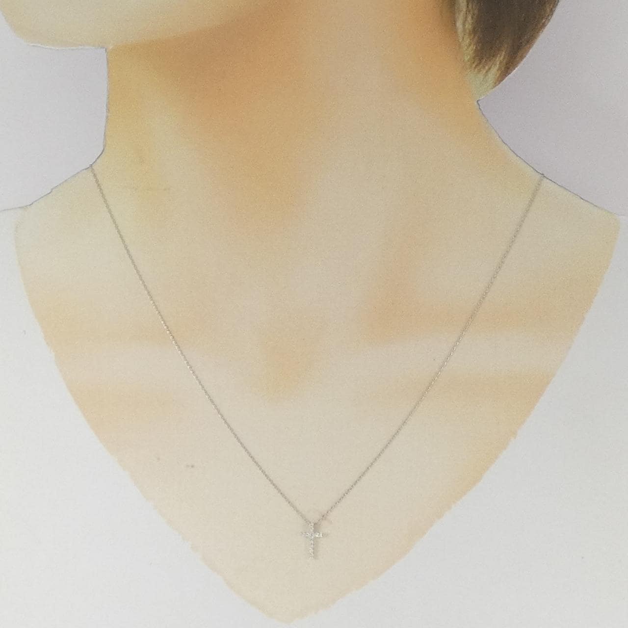 スタージュエリー クロス ダイヤモンド ネックレス 0.03CT