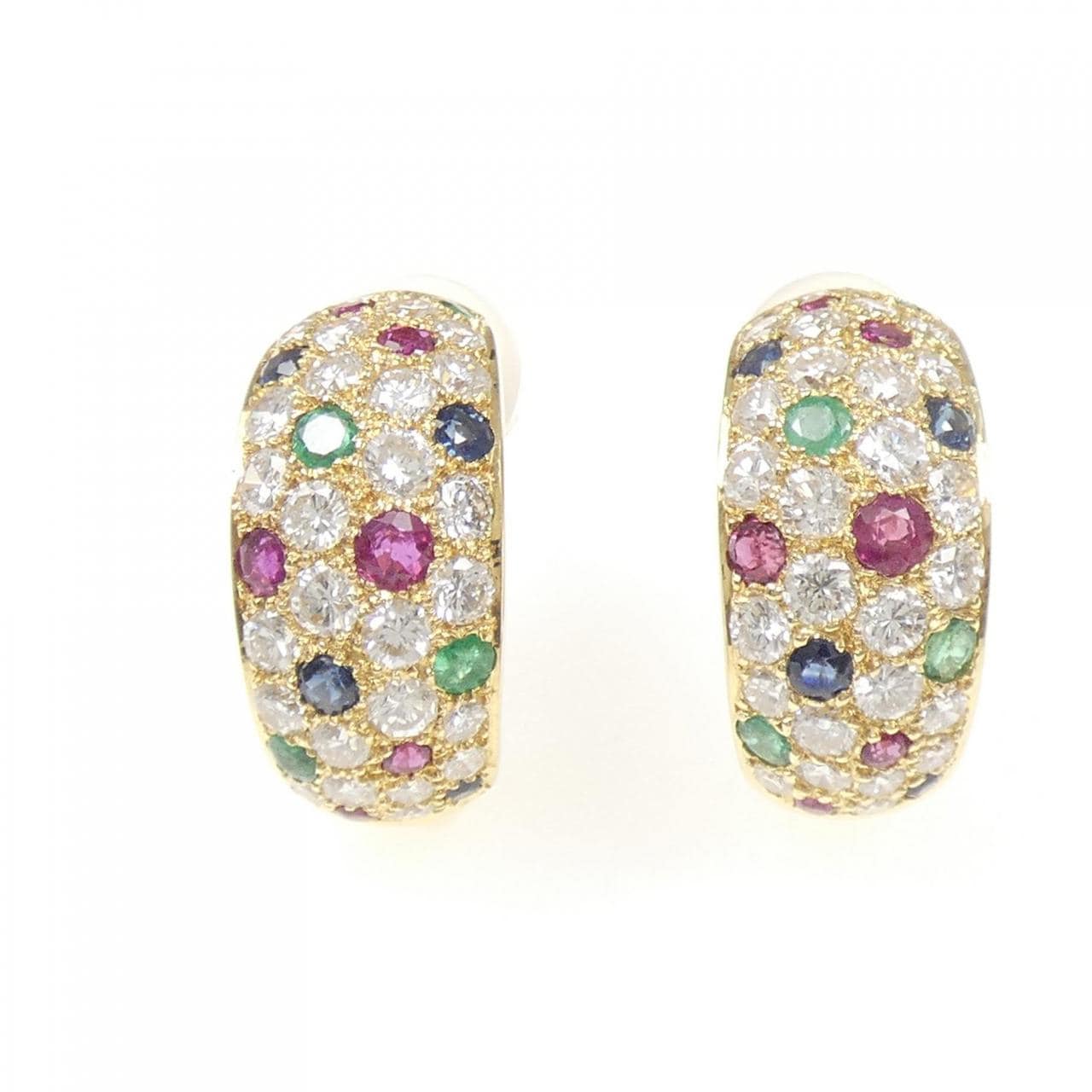 K18YG カラーストーン イヤリング