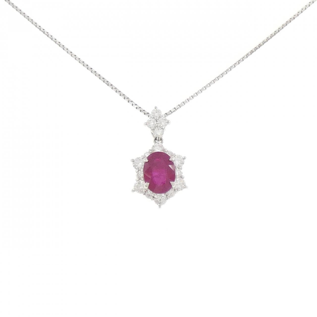 PT900/PT850 ルビー ネックレス 2.06CT