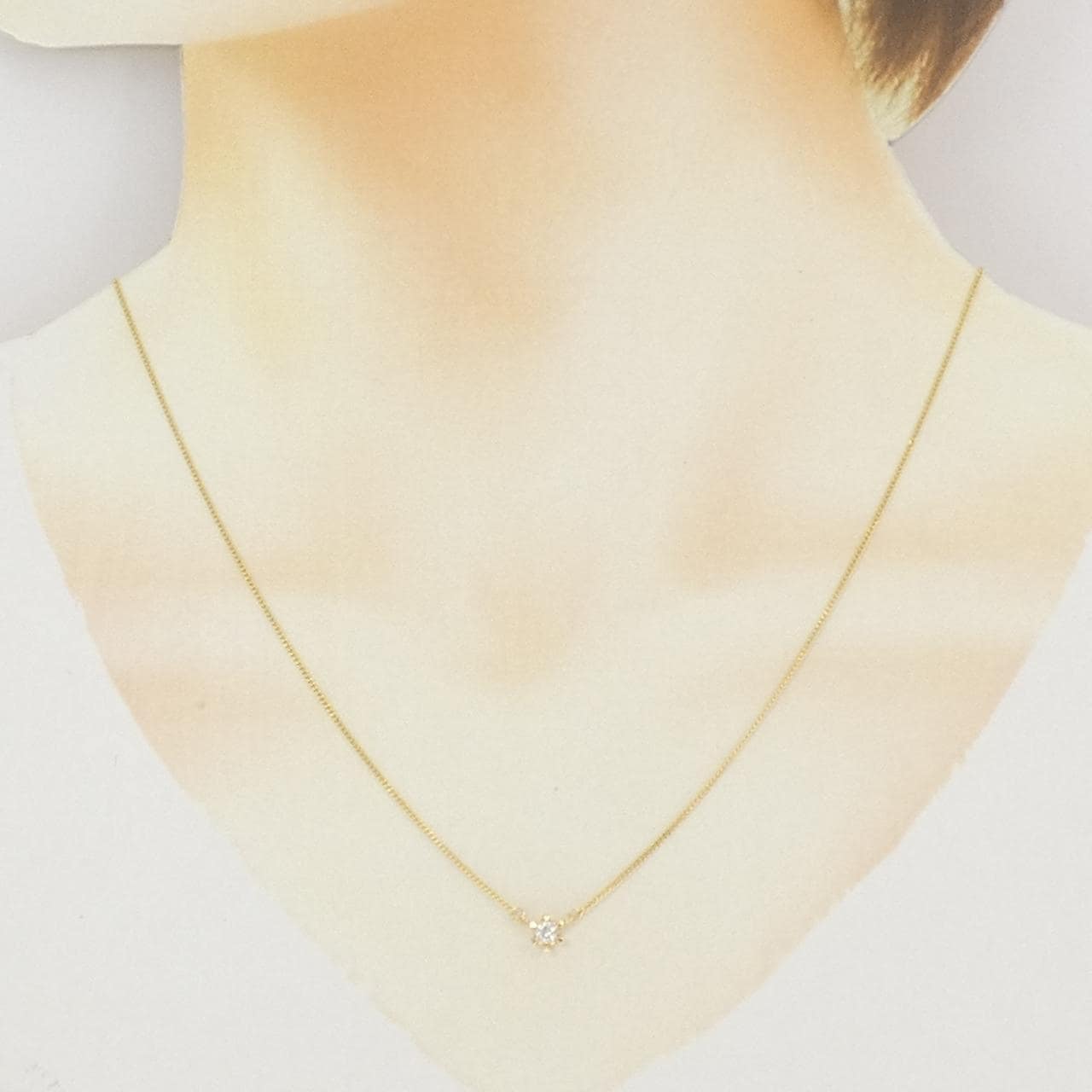 K18YG ダイヤモンド ネックレス 0.10CT