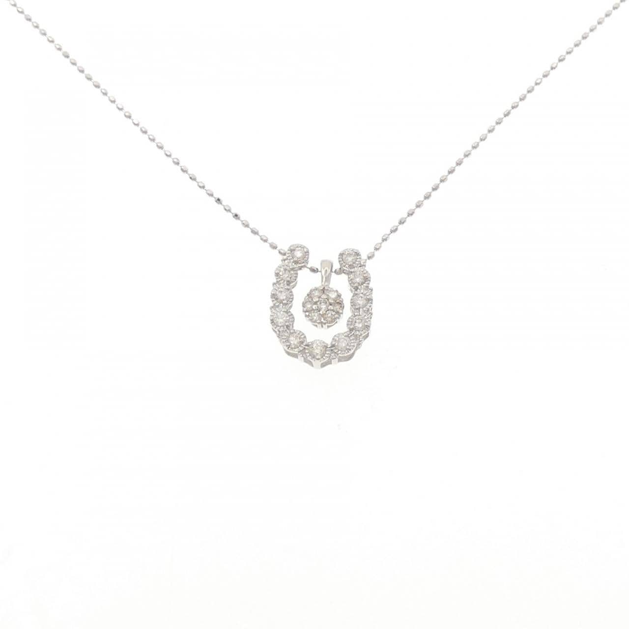 K18WG 2WAY ダイヤモンド ネックレス 0.08CT