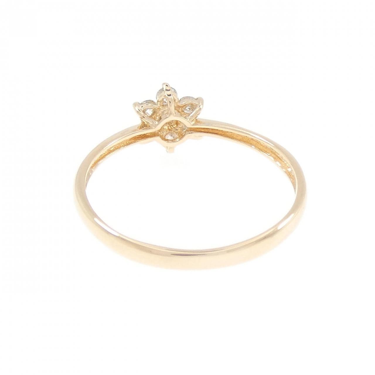 K14PG フラワー ダイヤモンド リング 0.20CT