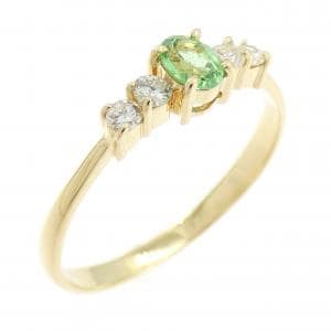 K18YG グリーンガーネット リング 0.19CT