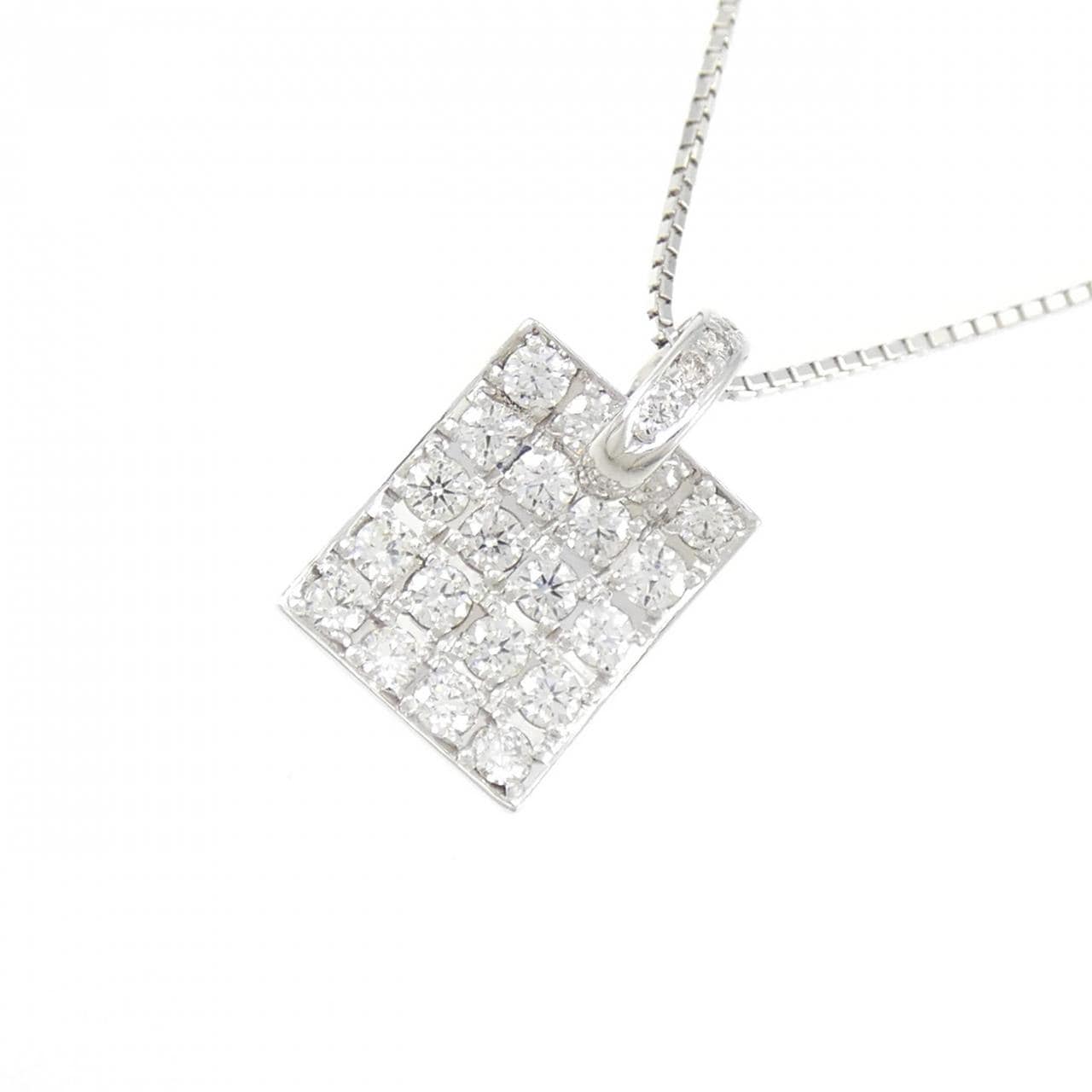 K18WG パヴェ ダイヤモンド ネックレス 0.50CT