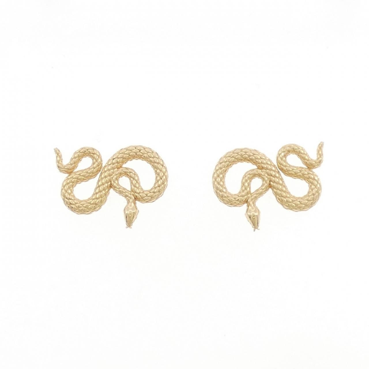 [BRAND NEW] K18YG Snake Earrings