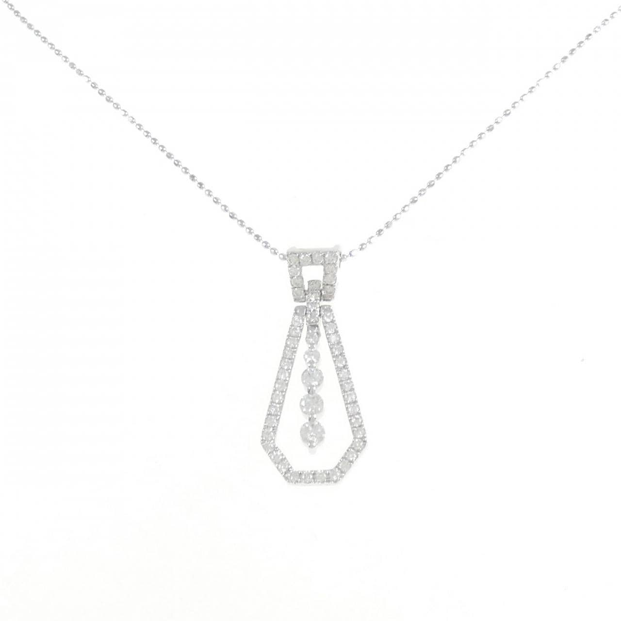 K18WG ダイヤモンド ネックレス 0.50CT