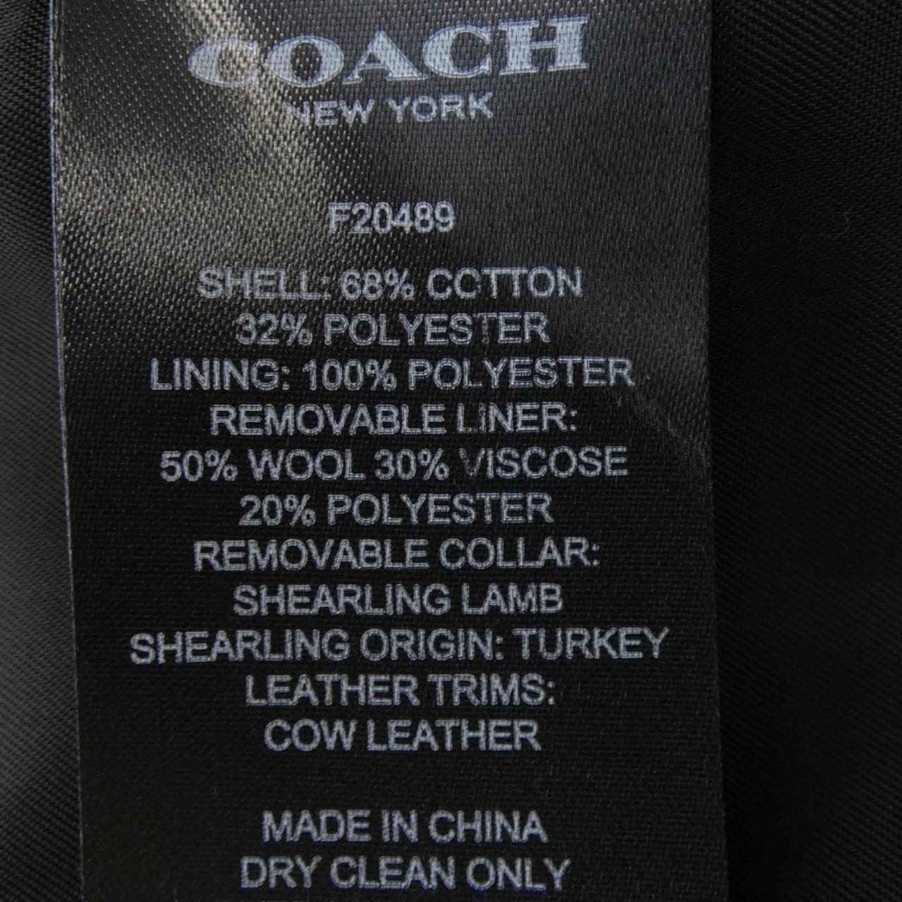 コーチ COACH F20489 トレンチコート
