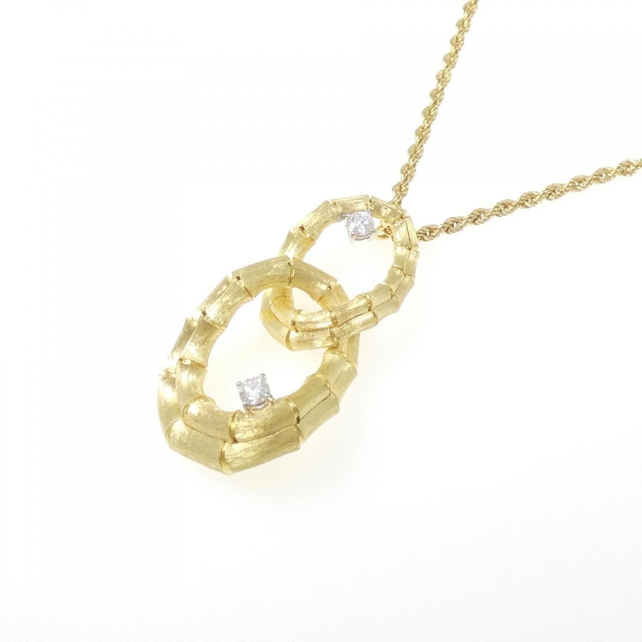 K18YG/K18WG ダイヤモンド ネックレス 0.28CT