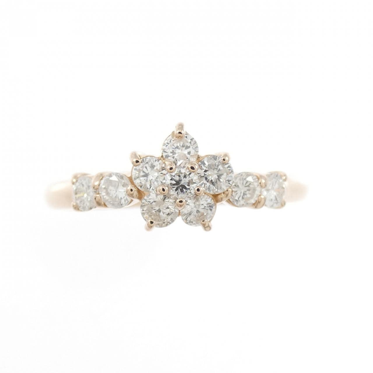 K18PG フラワー ダイヤモンド リング 0.50CT