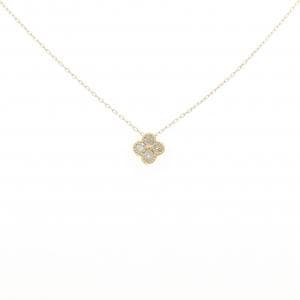 K18YG フラワー ダイヤモンド ネックレス 0.10CT