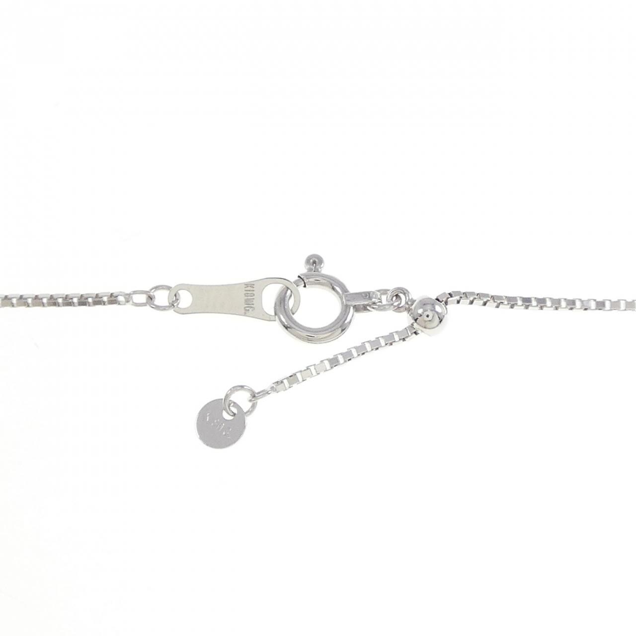 K18WG フラワー ピンクダイヤモンド ネックレス 0.03CT