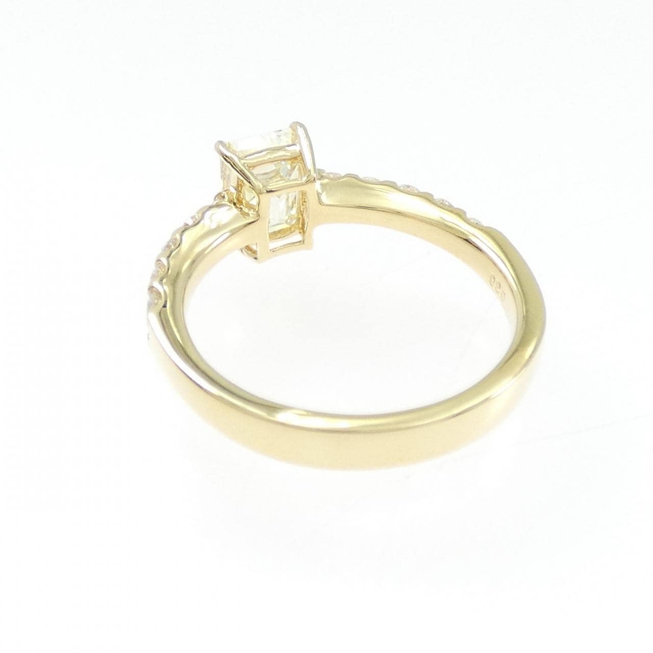 【リメイク】K18YG ダイヤモンド リング 1.101CT LY VVS2 エメラルドカット