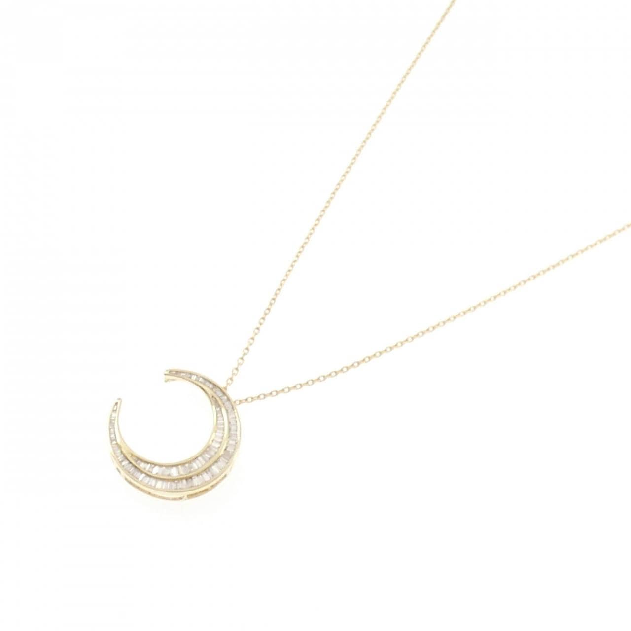 K18YG ムーン ダイヤモンド ネックレス 0.74CT