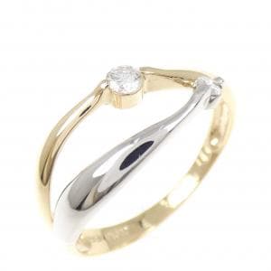 K18YG/PT900 ダイヤモンド リング 0.10CT