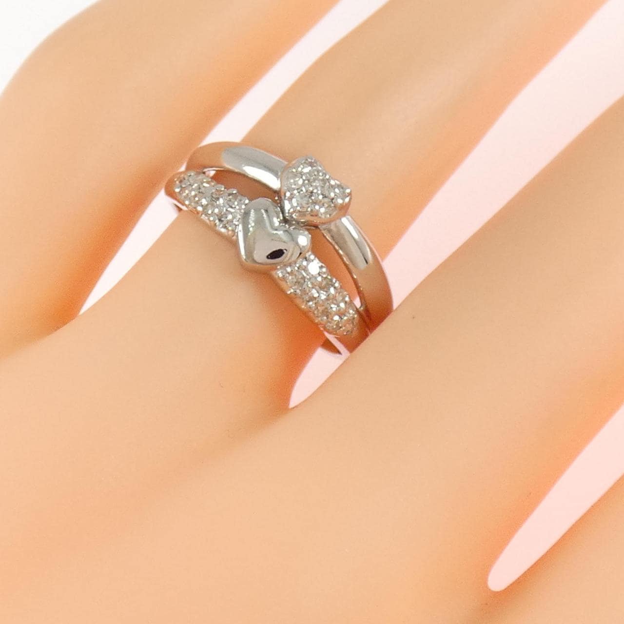 PT900 ハート ダイヤモンド リング 0.22CT