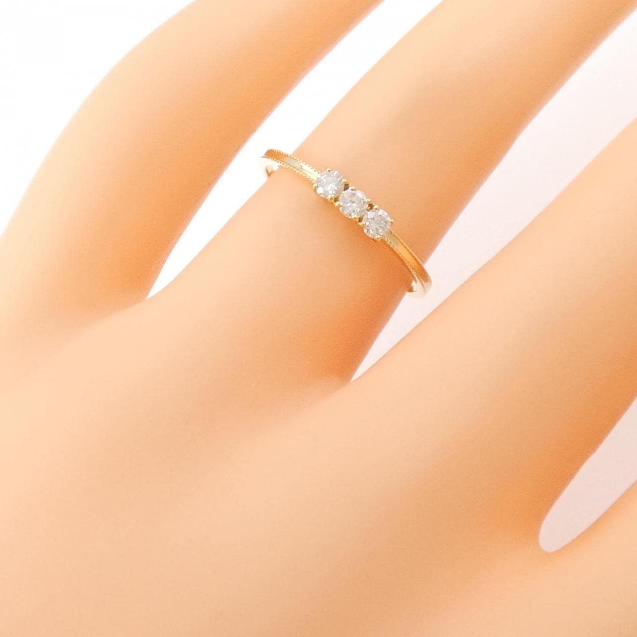 [Remake] K18YG Three Stone Diamond Ring 0.15CT