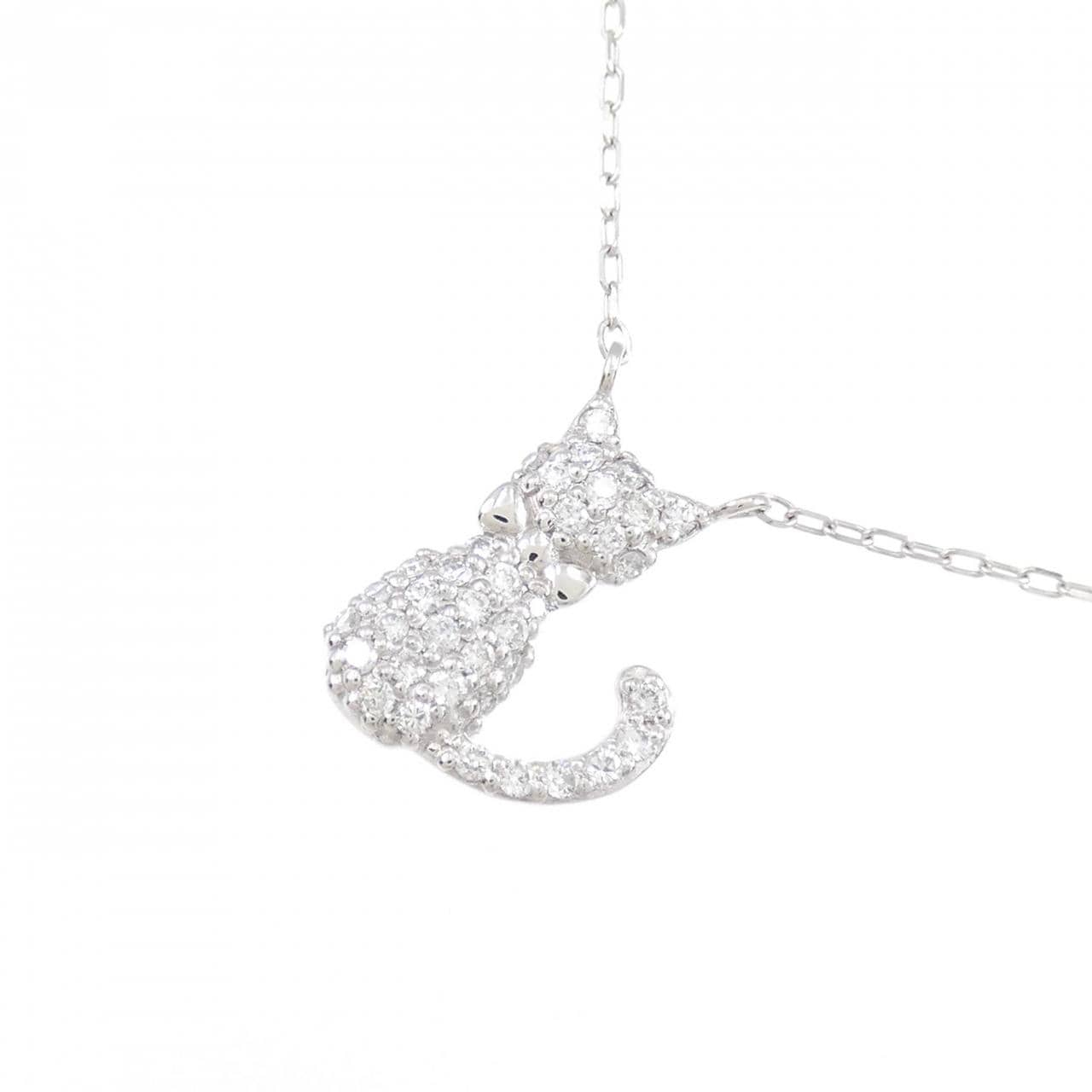 [BRAND NEW] PT Cat Diamond Necklace 0.19CT