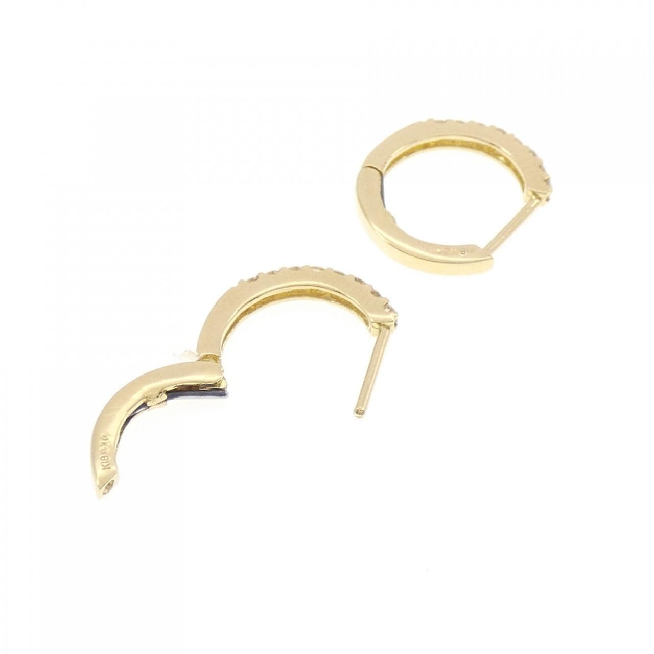 【新品】K18YG フープ ダイヤモンド ピアス 0.20CT